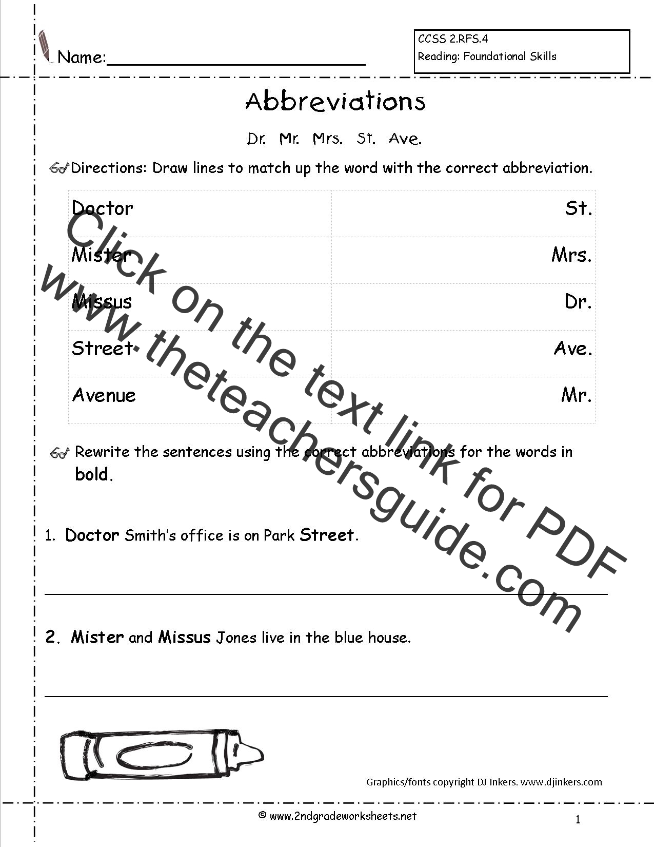 Free Abbreviation Worksheets And Printouts