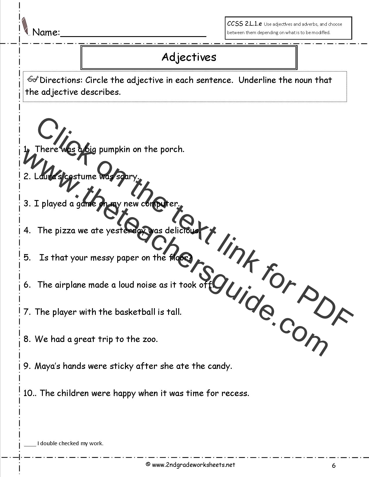 Free Using Adjectives And Adverbs Worksheets