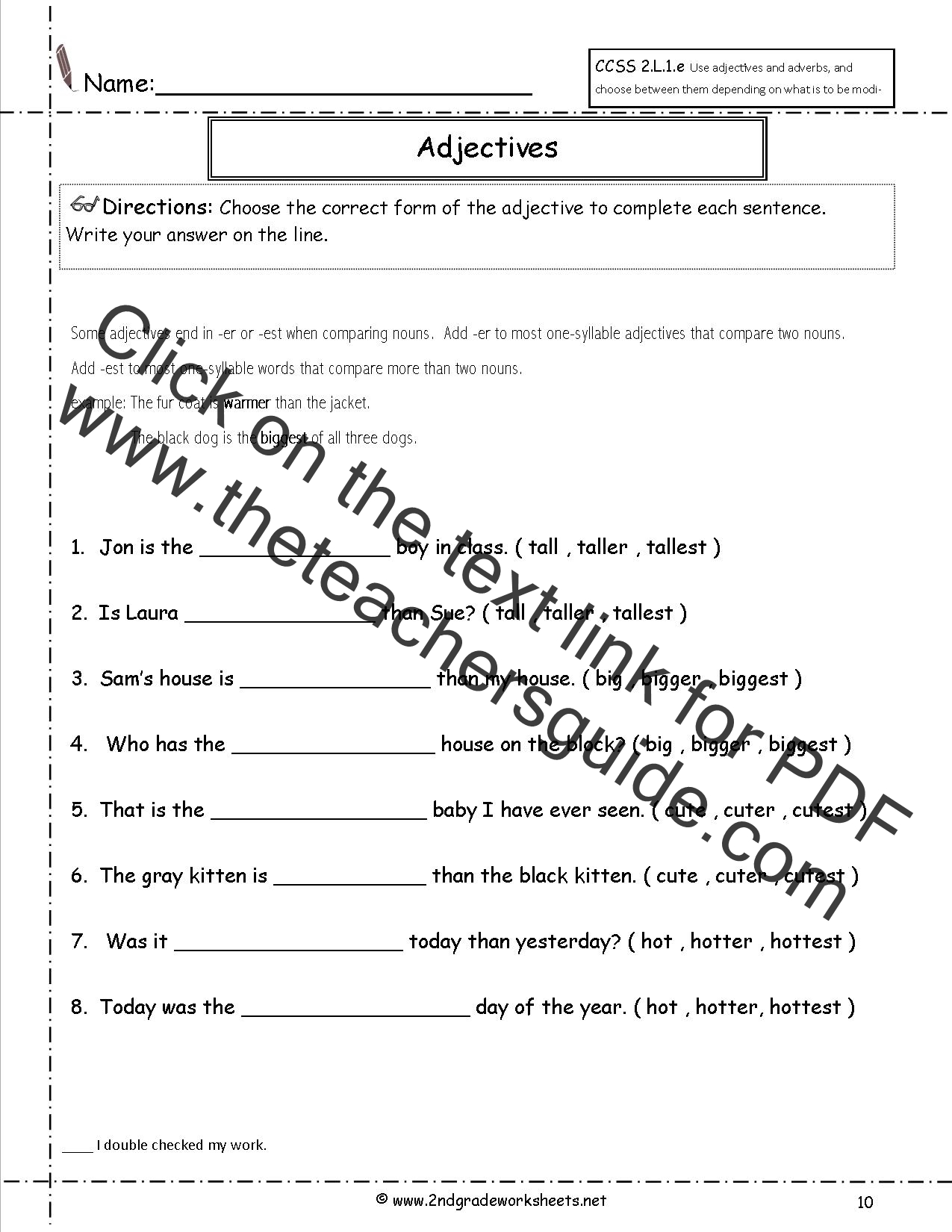 Free Using Adjectives And Adverbs Worksheets