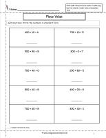 place value worksheets