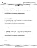word problems worksheets