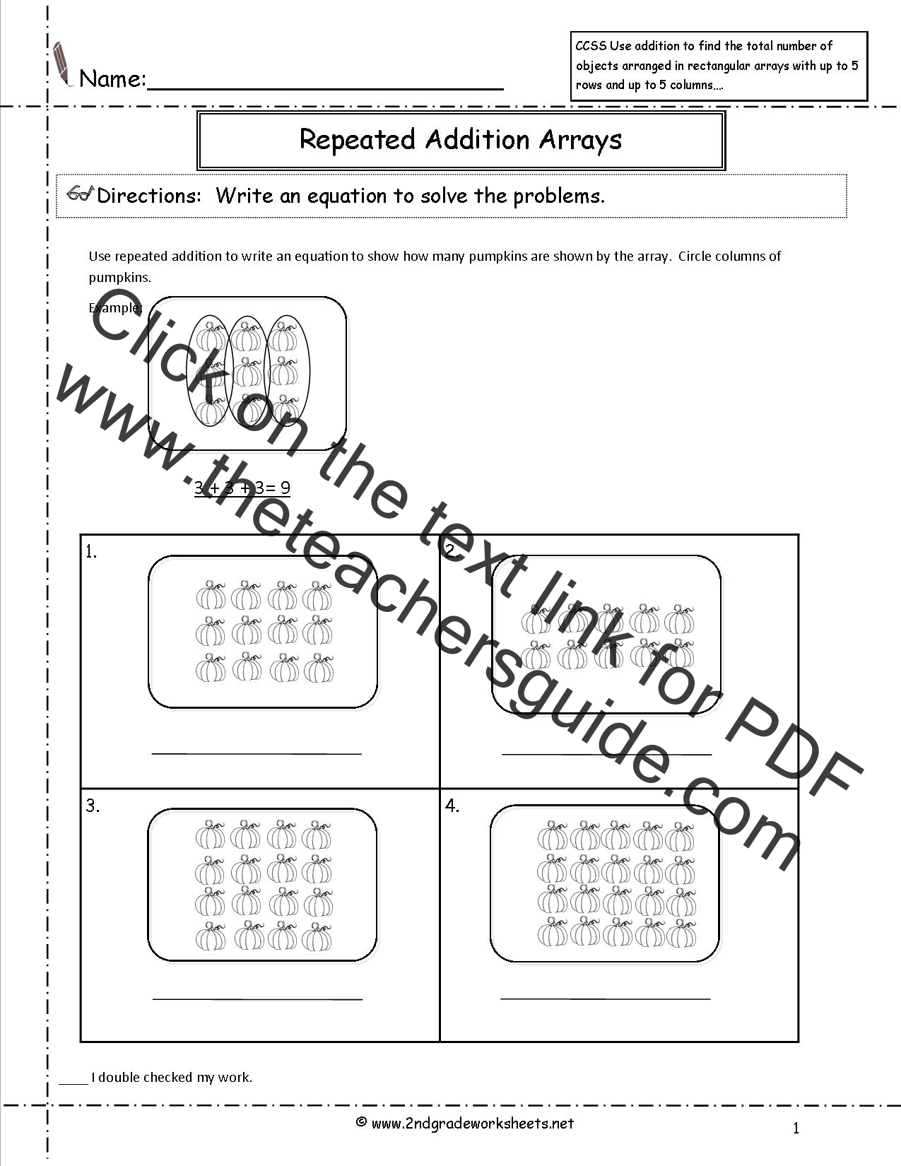 CCSS 2 OA 4 Worksheets