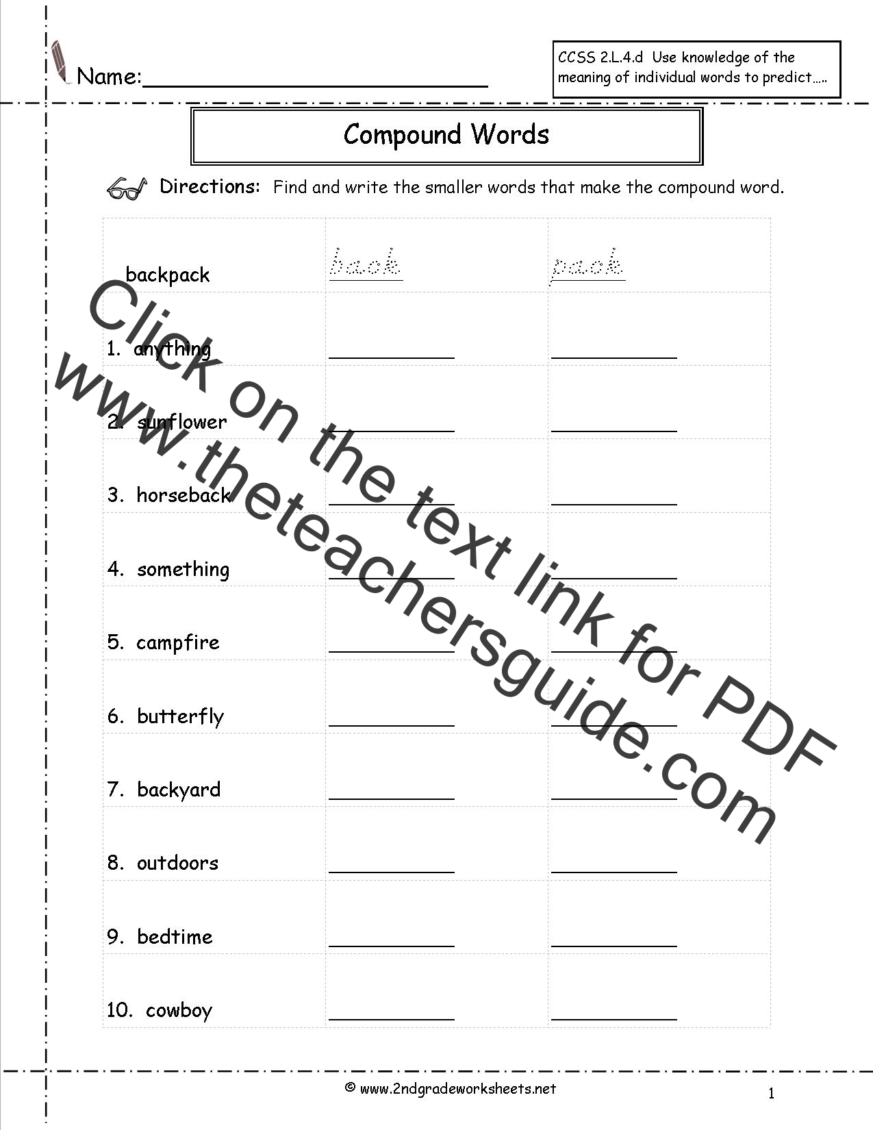 Compound Words Worksheets