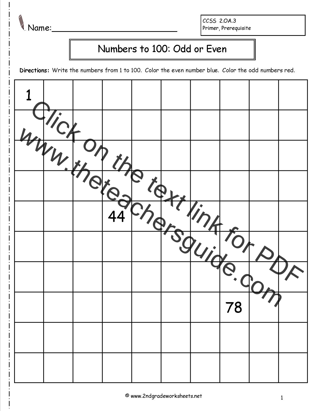 Even and Odd Numbers Worksheets