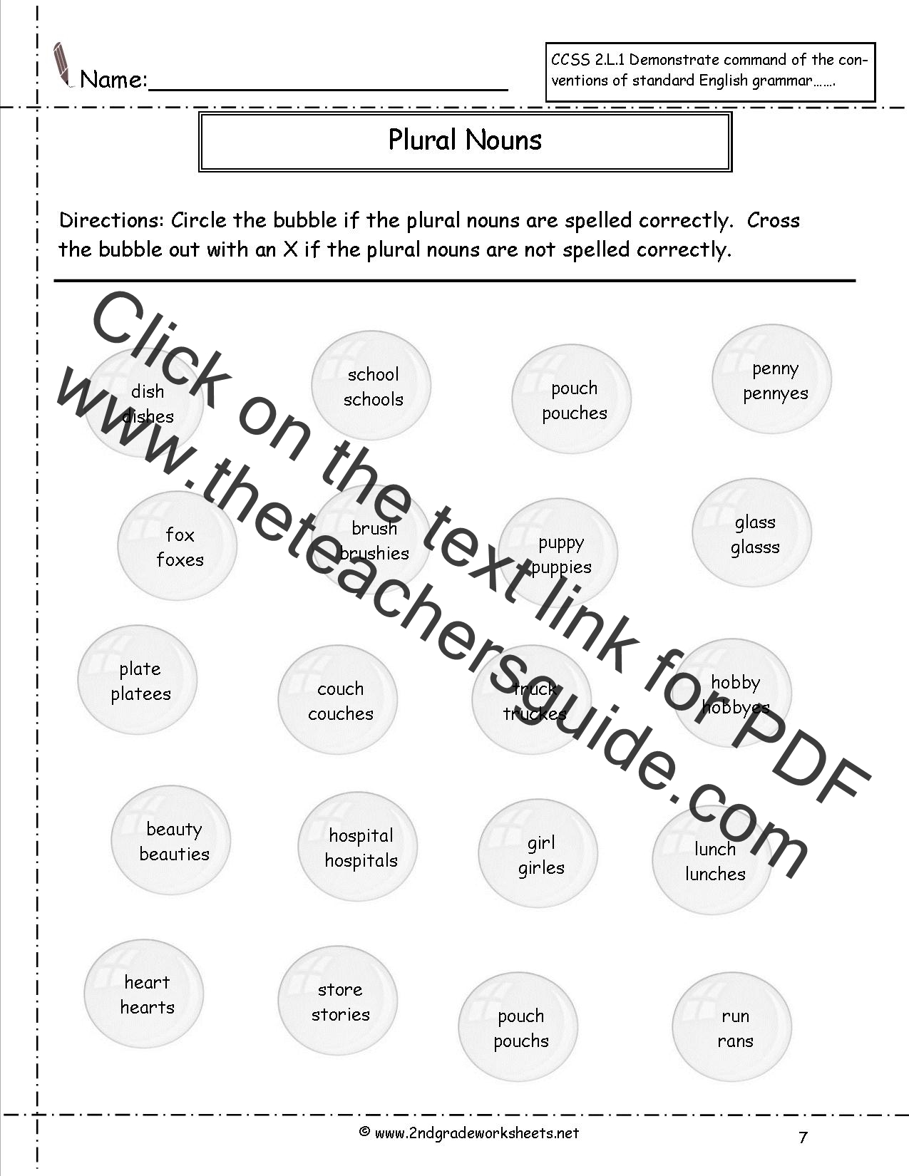 Plural And Singular Nouns Worksheet