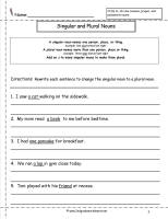 singular and plural nouns worksheet