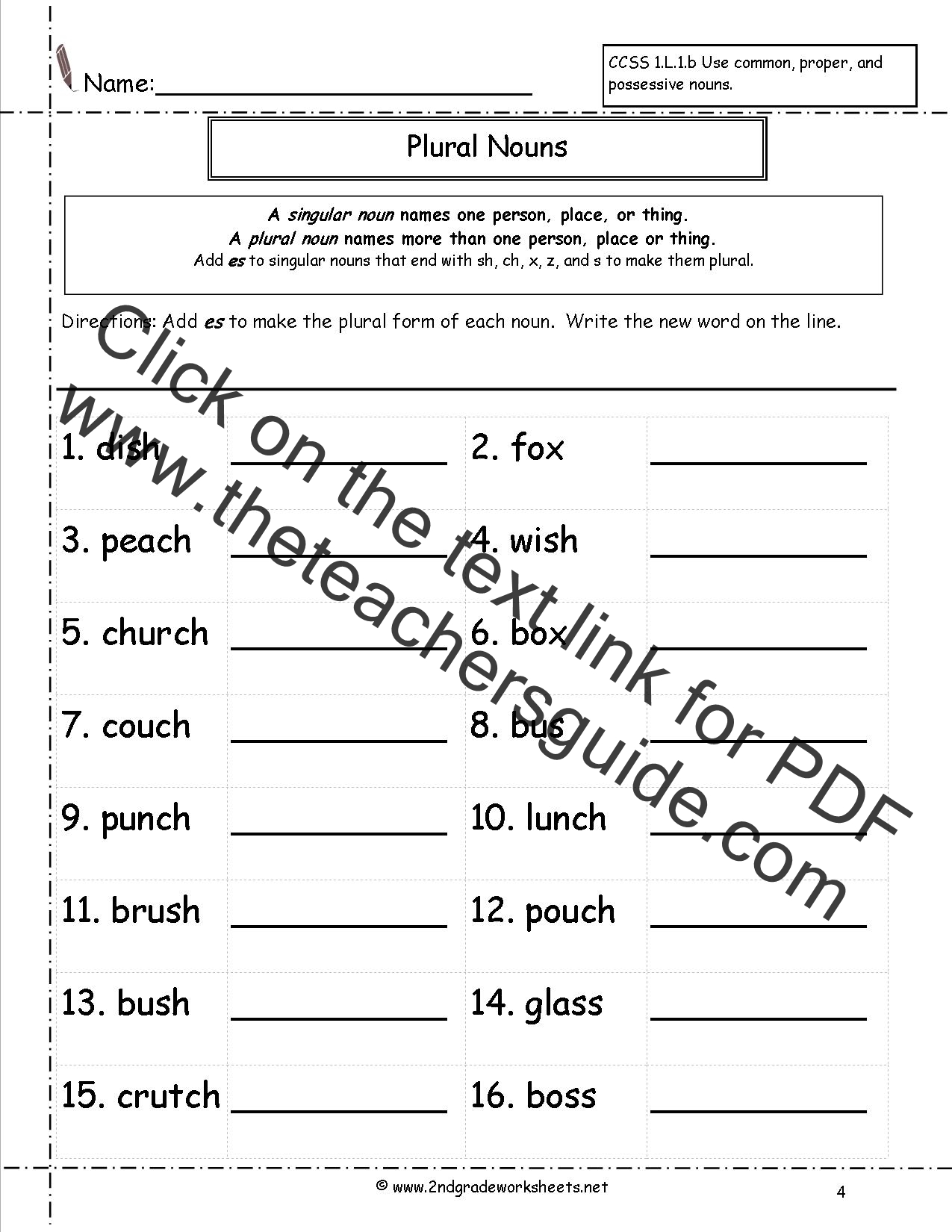 Singular And Plural Nouns Worksheets