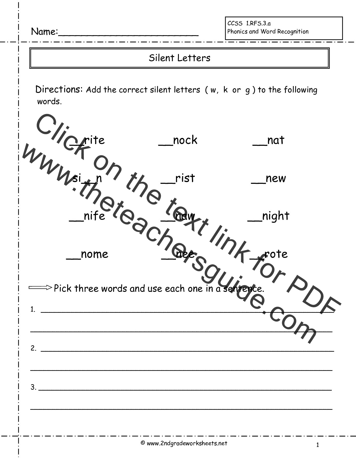 2nd Grade Phonics Worksheets TUTORE ORG Master Of Documents