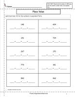 place value worksheets expanded notation