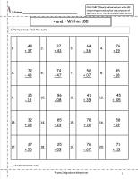 two digit subtraction and addition worksheets