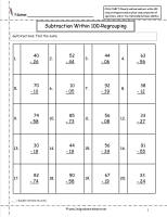 two digit subtraction worksheets