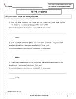 addition word problems worksheet