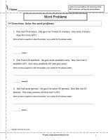 subtraction word problems worksheets