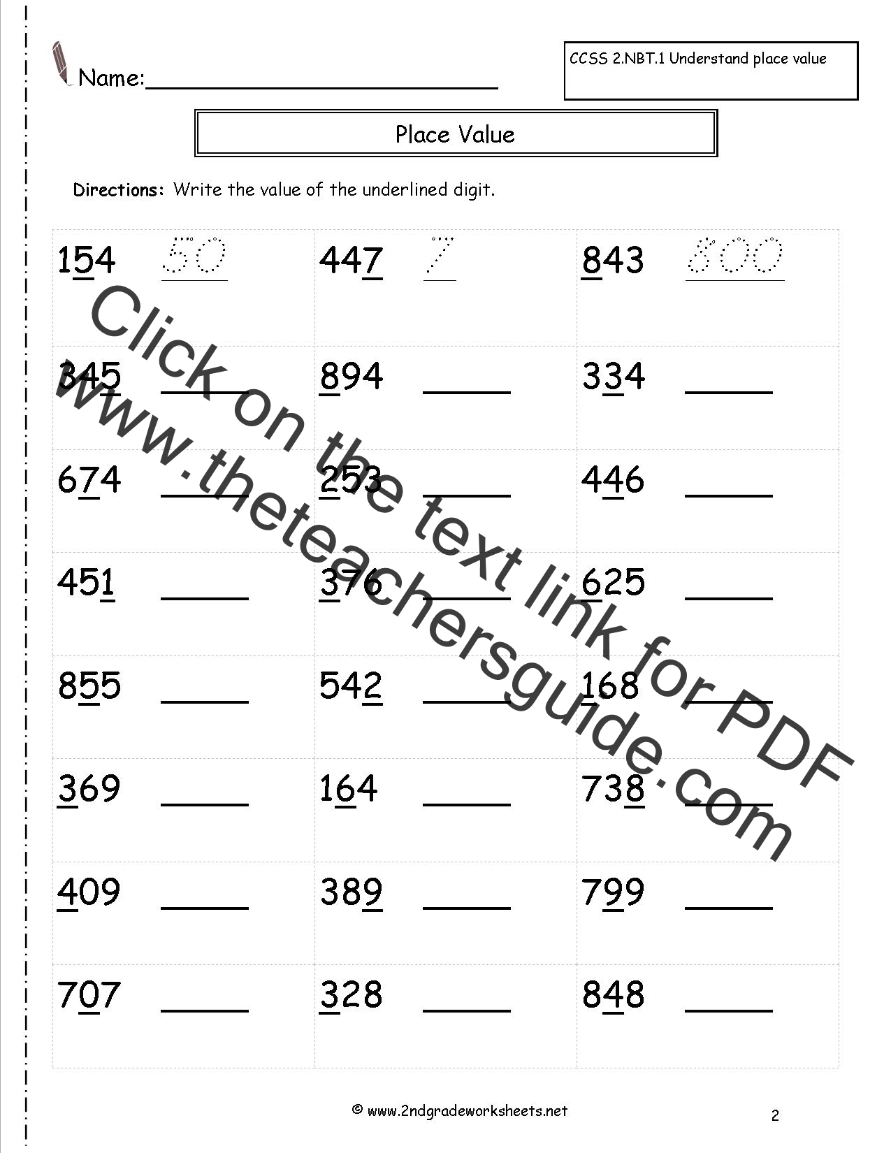 grade 2 place value and rounding worksheets free printable k5 learning