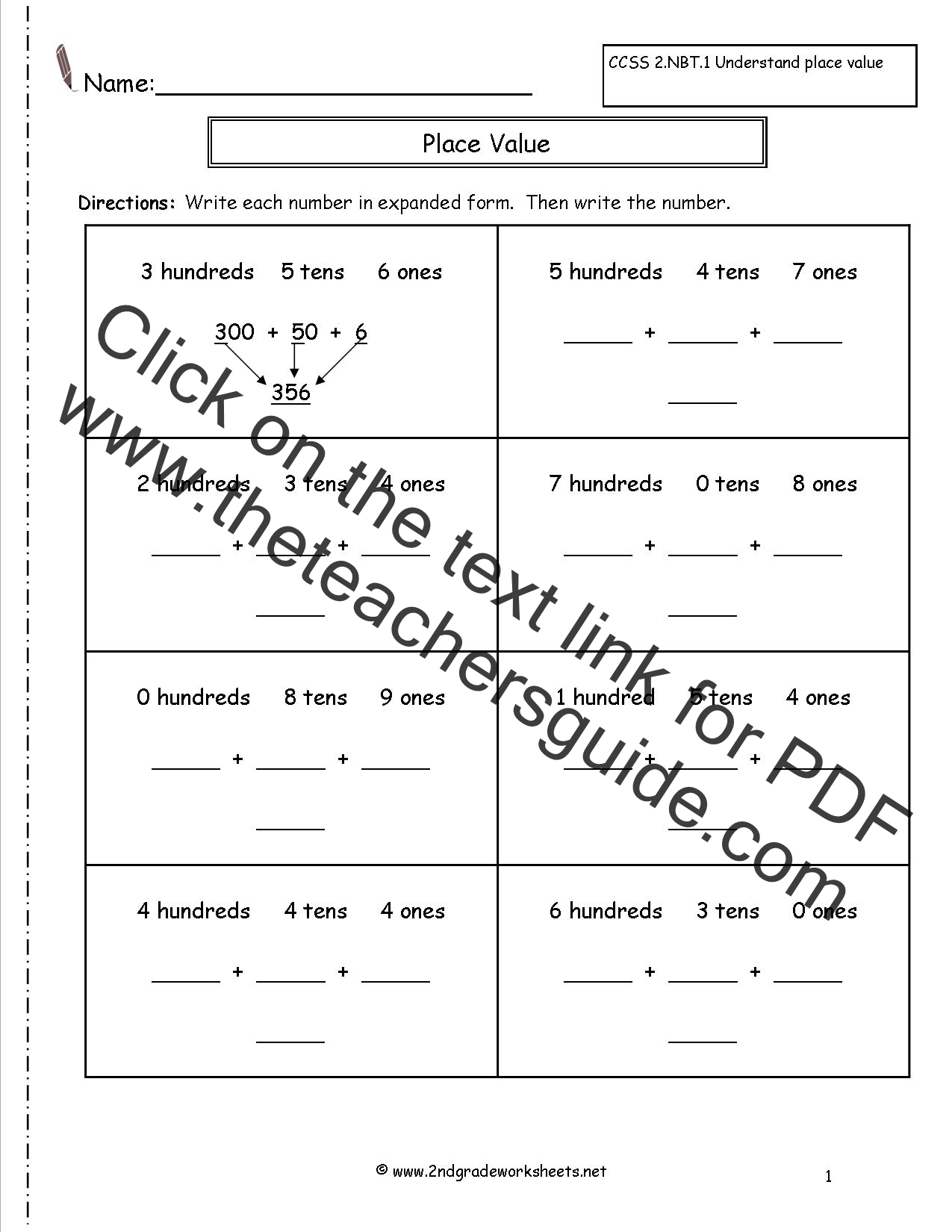 Reading And Writing Numbers Up To 10000 Worksheet