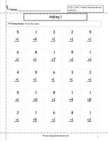 adding one addition facts worksheet