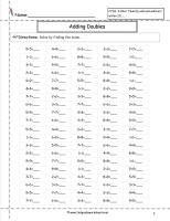 doubles facts worksheet