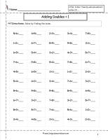 doubles plus one facts worksheet