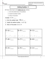 doubles plus one introduction worksheet