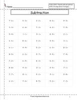 mixed subtraction worksheet