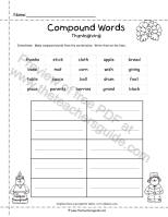 thanksgiving compound words worksheet